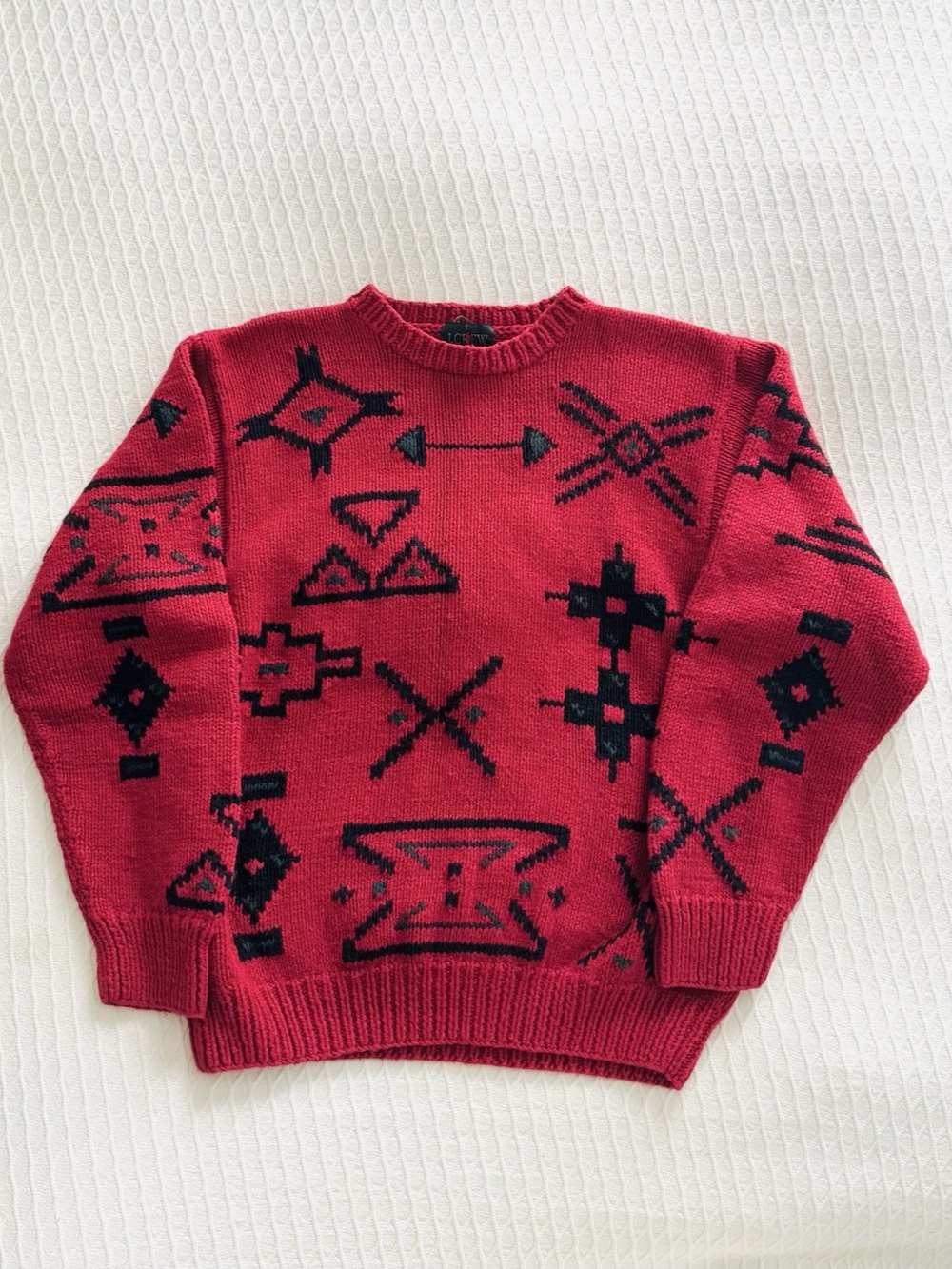 Vintage J.Crew Geometric Cotton Sweater L